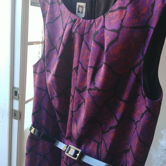 Anne Klein, 10, Purple, Sleeveless, Sheath Dress - Picture 4 of 16